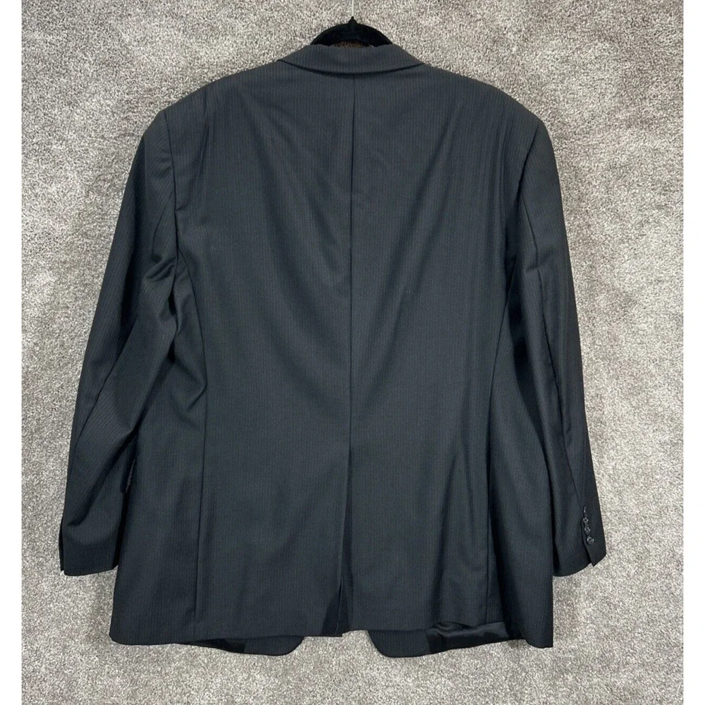 Hart Schaffner‎ Marx Blazer Mens 46R Dark Gray Pin Stripe Suite Coat Career